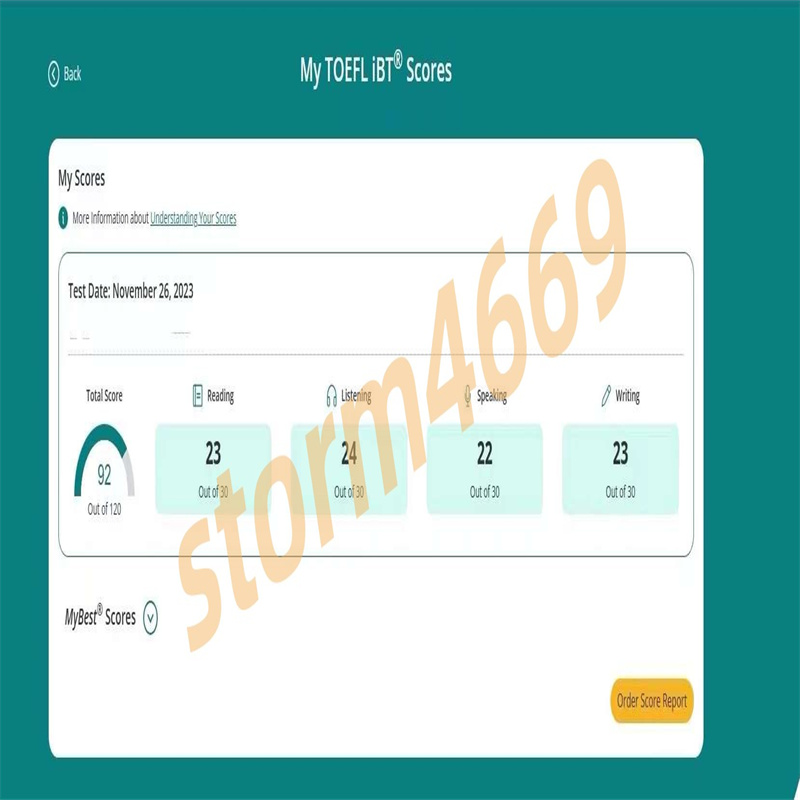 山东某同学托福考试保分出92